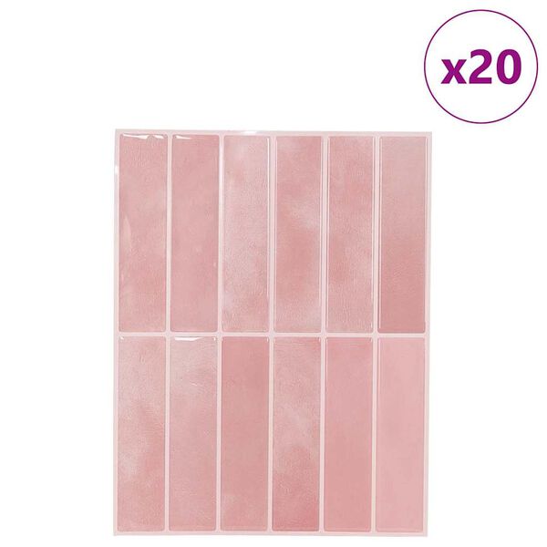 vidaXL Pravougaona keramika 20 pcs Ružičasta 29 x 23 x 0,08 cm