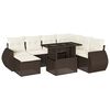 vidaXL 8-dijelni set vrtnih sofa s jastucima smeđi od poliratana