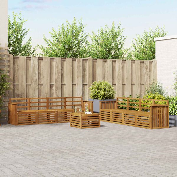 vidaXL Setovi sofa 9 pcs Prirodna Čvrsto drvo akacije