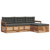 vidaXL Set vanjskih sofa s jastukom 4 pcs Prirodna i antracit