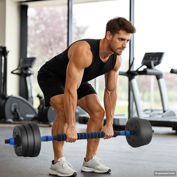 vidaXL 2-u-1 set bućica Crna i Plava 121 x 19,5 x 19,5 cm