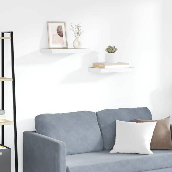 vidaXL Plutajuće zidne police 2 kom hrast i bijele 50x23x3,8 cm MDF