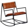 282903 vidaXL Rocking Chair Brown Real Leather