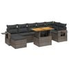 vidaXL 8-dijelni set vrtnih sofa od poliratana s jastucima sivi