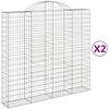 vidaXL Lučne gabionske ko&scaron;are 2 kom 200x50x180/200cm pocinčano željezo