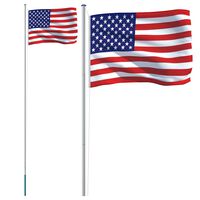 vidaXL Američka zastava i jarbol 6,23 m aluminijska