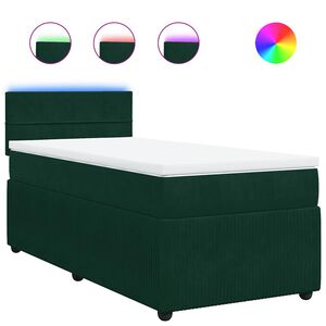 vidaXL Box spring krevet s madracem tamnozeleni 80 x 200 cm bar&scaron;unasti