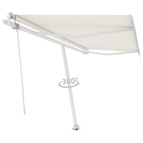 vidaXL Samostojeća automatska tenda 400 x 300 cm krem