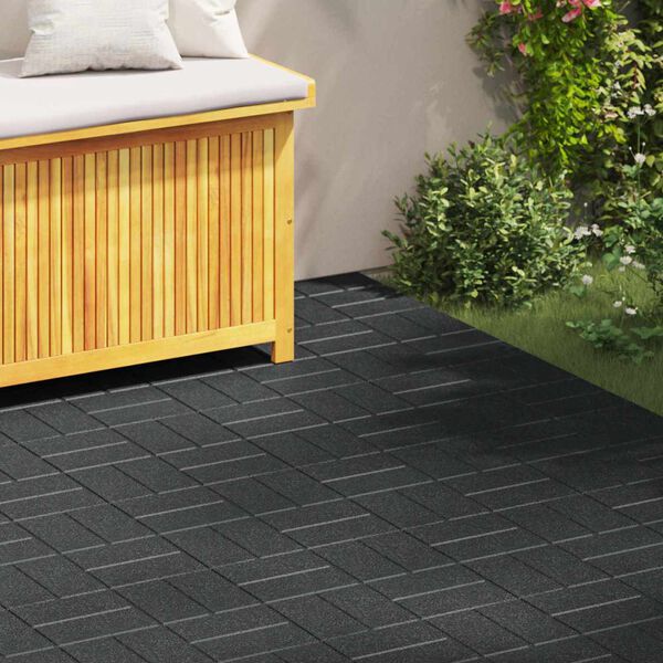 vidaXL Kamen za hodanje 6 pcs Crna 40,5 x 40,5 x 2 cm Guma