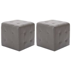 vidaXL Noćni ormarići od umjetne kože 2 kom sivi 30 x 30 x 30 cm