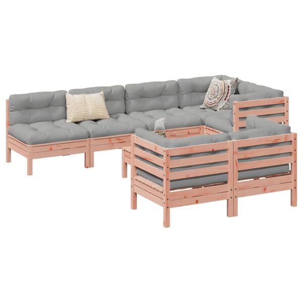 vidaXL 8-dijelni set vrtnih sofa s jastucima masivno drvo duglazije