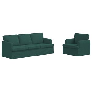 vidaXL Sofa 180cm 2 pcs Tamnozelena Metal