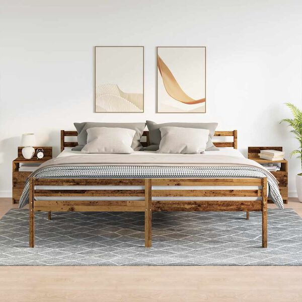 vidaXL Noćni ormarići 2 kom s 2 ladice staro drvo 40x33x60 cm