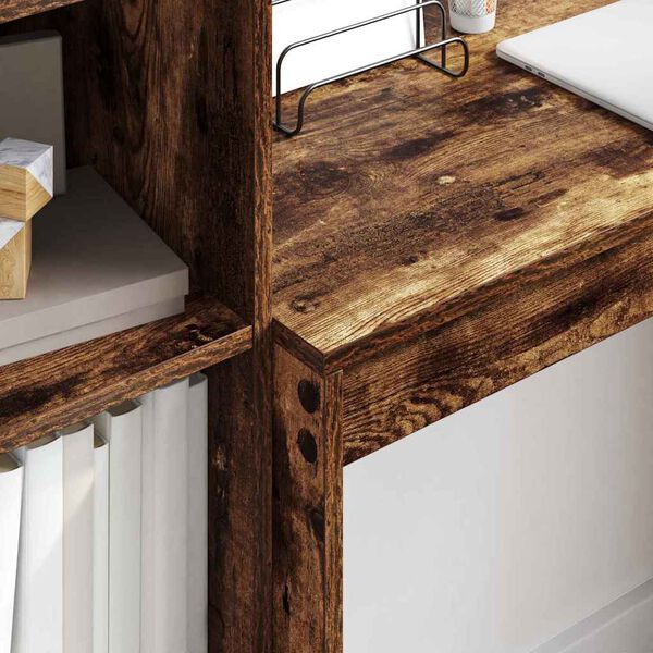 vidaXL Stol s ladicama 2 pcs Dimljeni hrast