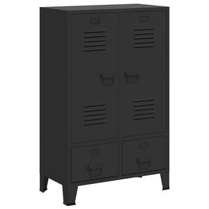 vidaXL Ormar od metala u industrijskom stilu 67 x 35 x 107 cm crni