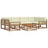 vidaXL Set vanjskih sofa s jastukom 7 pcs Prirodna i krem