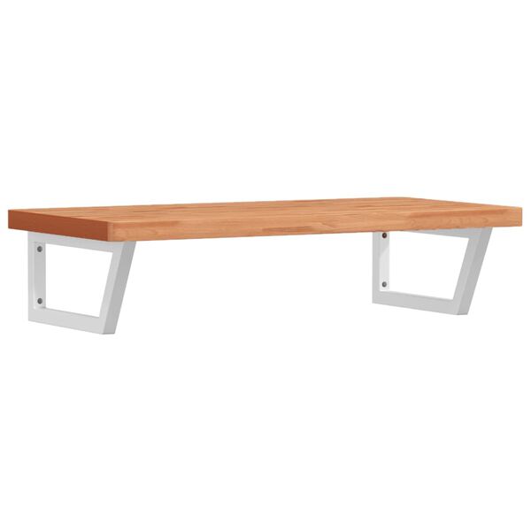 vidaXL Zidna polica za umivaonik od čelika i masivne bukovine