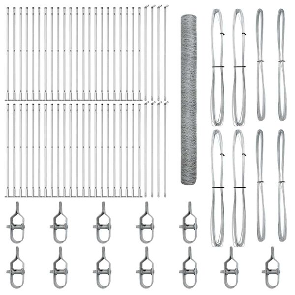 vidaXL Stup za ogradu Srebrno 100 x 1,5 m (36 mm mreža) Čelik