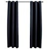 vidaXL Zavjese za zamračivanje s prstenovima 2 kom. Crne 97x213 cm Tkanina