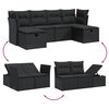 vidaXL 6-dijelni set vrtnih sofa s jastucima crni od poliratana