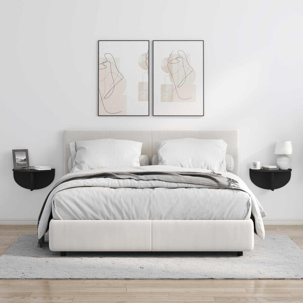 vidaXL Polica na zidu 2 pcs Crna 38 x 19 x 19 cm Konstruirano drvo