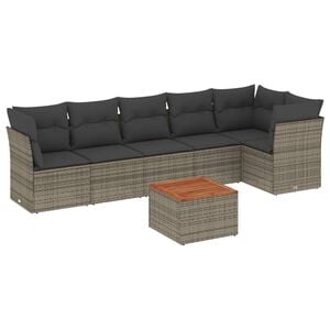 vidaXL 7-dijelni set vrtnih sofa sivi od poliratana