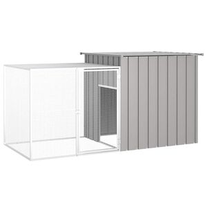 vidaXL Kavez za koko&scaron;i sivi 200 x 91 x 100 cm od pocinčanog čelika