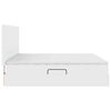 vidaXL Krevet s prostorom za pohranu s LED-om Čista bijela Lažna koža