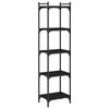 vidaXL Regal za knjige s 5 razina crni 40x30x154 cm konstruirano drvo