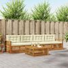 vidaXL Set vanjskih sofa s jastukom 5 pcs Prirodna i krem