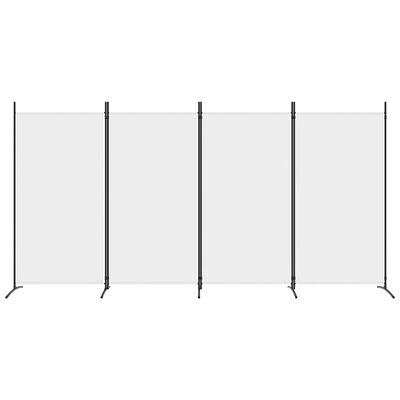 vidaXL Sobna pregrada s 4 panela bijela 346 x 180 cm od tkanine