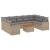 vidaXL 10-dijelni set vrtnih sofa s jastucima bež od poliratana