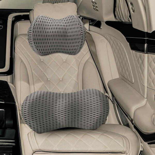 vidaXL Jastuk s jastukom Podesiva 2 pcs Siva 4D mreža