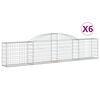 vidaXL Lučne gabionske ko&scaron;are 6 kom 300x30x60/80 cm pocinčano željezo