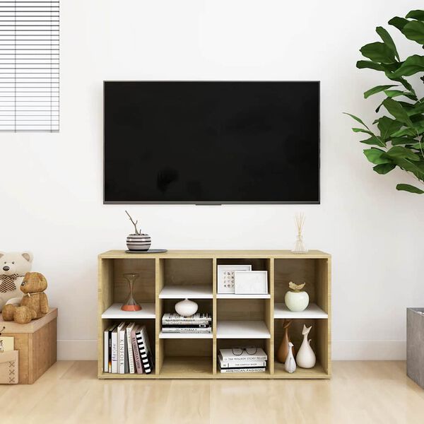 vidaXL Klupa za cipele bijela i hrast 103x30x55 cm konstruirano drvo