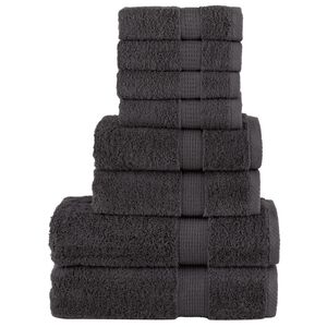 vidaXL 8-dijelni vrhunski set ručnika SOLUND antracit 600 gsm