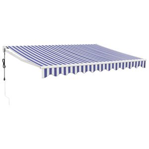 vidaXL Automatska tenda na uvlačenje plavo-bijela 3 x 2,5 m