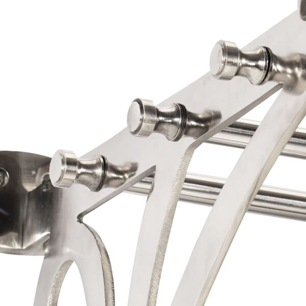 vidaXL Stalak za prtljagu s vješalicama i zidnim ogledalom aluminijski