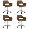 vidaXL Okretne blagovaonske stolice od tkanine 4 kom smeđe