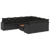 vidaXL 11-dijelni set vrtnih sofa od poliratana s jastucima crni