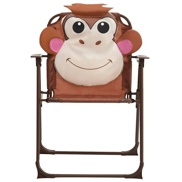 vidaXL 3-dijelni dječji vrtni bistro set sa suncobranom smeđi