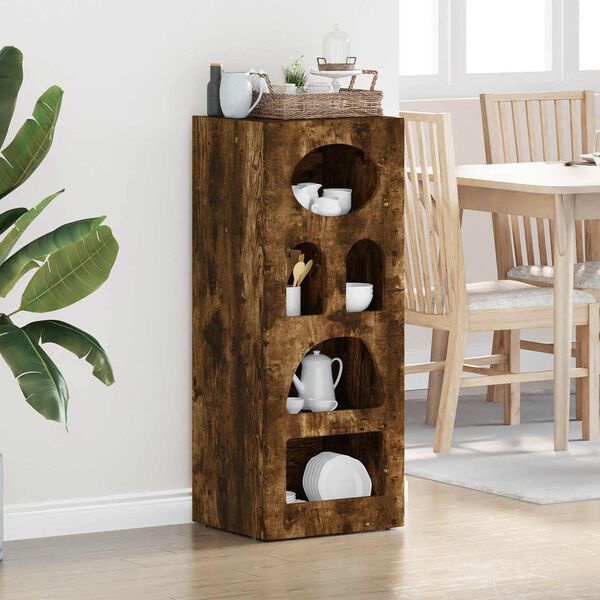 vidaXL Kreveta Dimljeni hrast 40 x 35 x 100,5 cm Konstruirano drvo