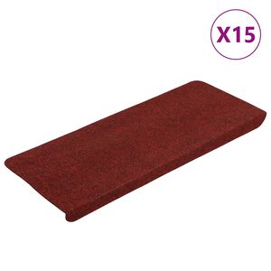vidaXL Samoljepljivi otirači za stepenice 15 kom 65x24,5x3,5 cm crveni