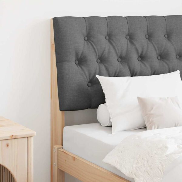 vidaXL Tapecirani uzglavlje Tamno siva 80 cm Čvrsto borovo drvo