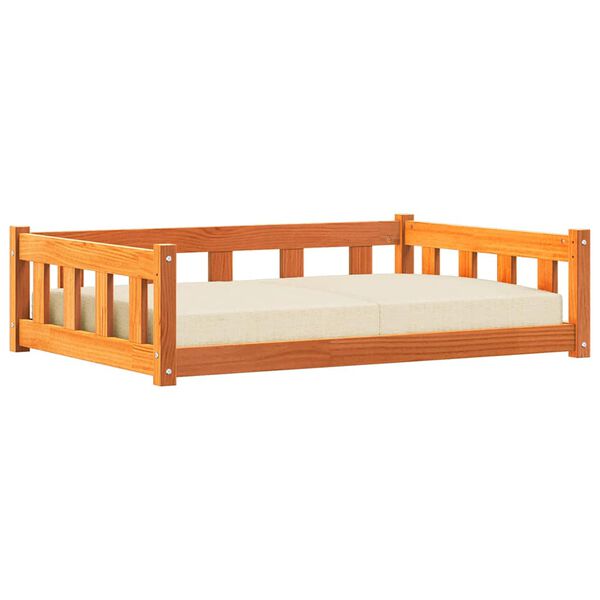 vidaXL Krevet za psa Vosak smeđa 100 x 70 x 28 cm Čvrsto borovo drvo