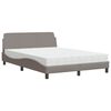 vidaXL Krevet s madracem Dover smeđesivi 140 x 190 cm od tkanine