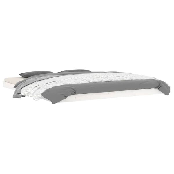 vidaXL Okvir za krevet od borovine bijela 180x200 cm veliki bračni