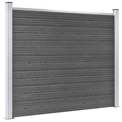 vidaXL Set panela za ogradu WPC 526 x 146 cm crni