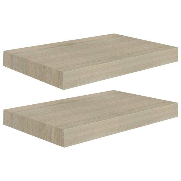 vidaXL Plutajuće zidne police 2 kom boja hrasta 40 x 23 x 3,8 cm MDF
