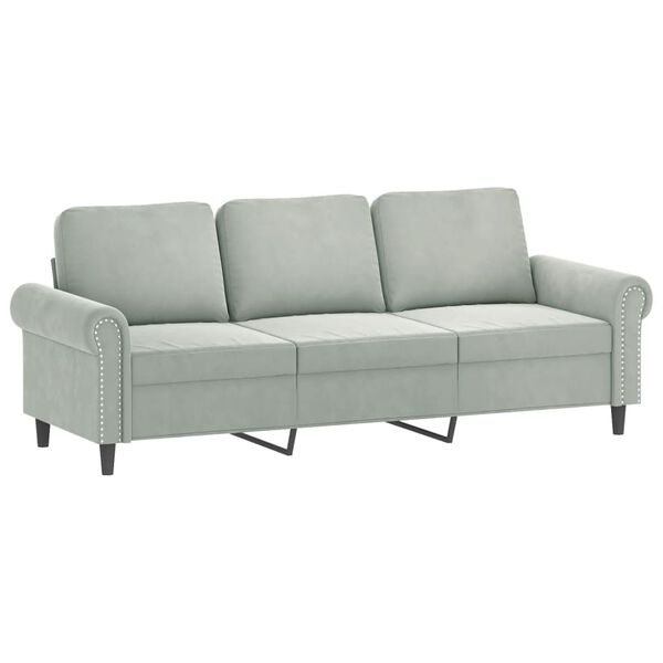 vidaXL 2-dijelni set sofa s jastucima svjetlosivi bar&scaron;unasti